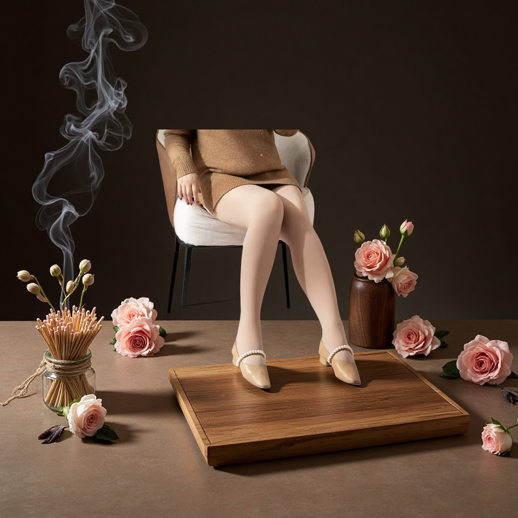 米色丝袜女性腿部修身显瘦弹力透气薄款