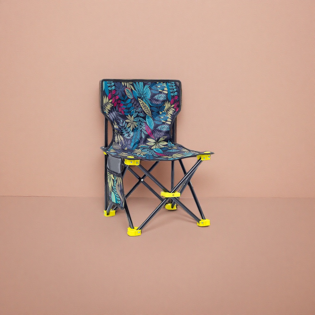 Colorful leaf-patterned folding chair, portable and lightweight outdoor camping chair for home use Application Scenario