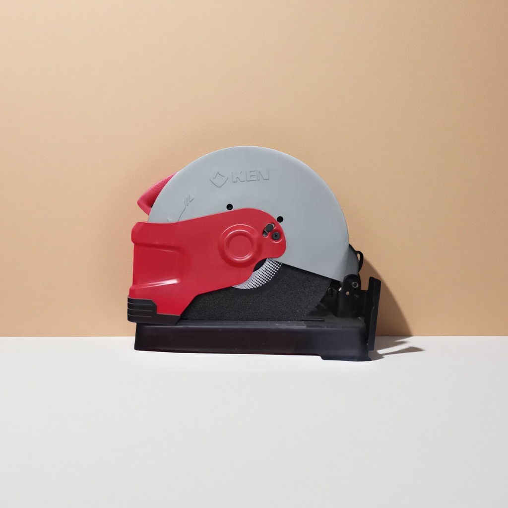 Red and gray alternating handheld cutting machine, a multi-functional portable household metal and stone cutting machine