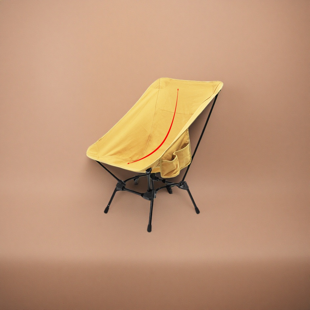 The yellow folding chair is portable and lightweight for outdoor use, and the small household stool can be stored