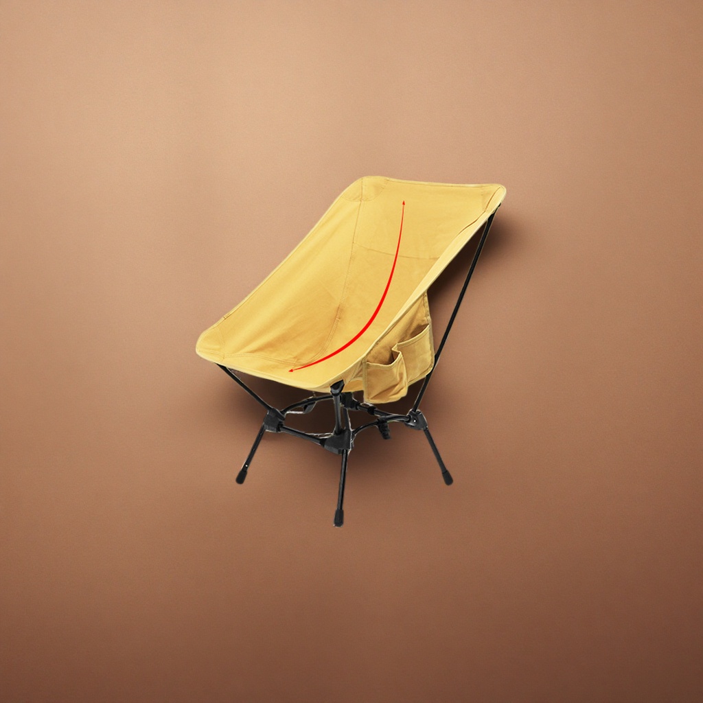 The yellow folding chair is portable and lightweight for outdoor use, and the small household stool can be stored details Picture