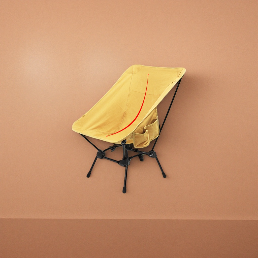 The yellow folding chair is portable and lightweight for outdoor use, and the small household stool can be stored Application Scenario