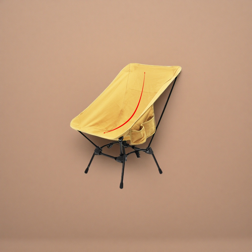 The yellow folding chair is portable and lightweight for outdoor use, and the small household stool can be stored Specification image