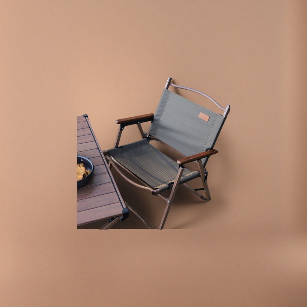 The green canvas folding chair is portable and lightweight for outdoor use, suitable for sitting or lying down, and can be used for camping on a home balcony details Picture