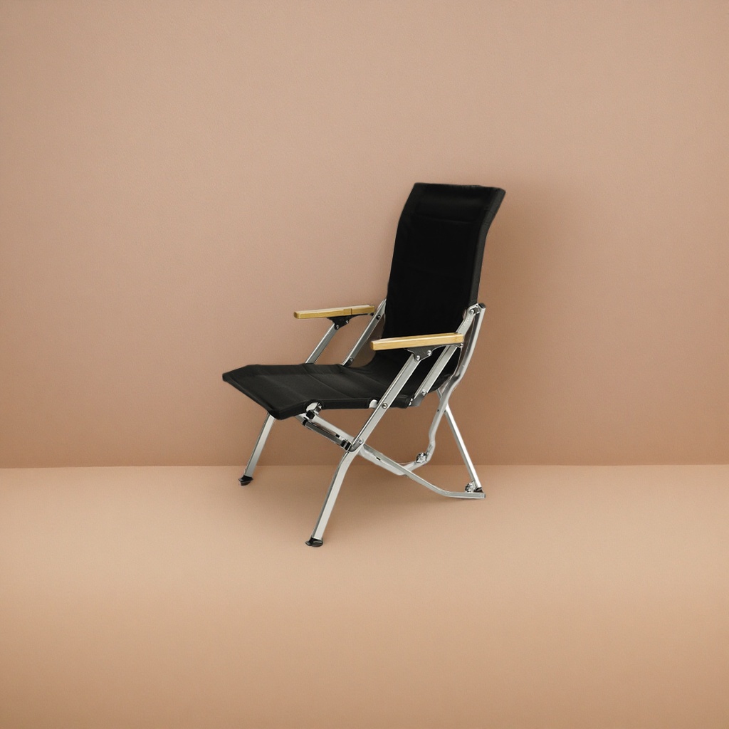 The black folding chair is portable for outdoor use. The small household stool is light, easy to store, load-bearing and durable details Picture