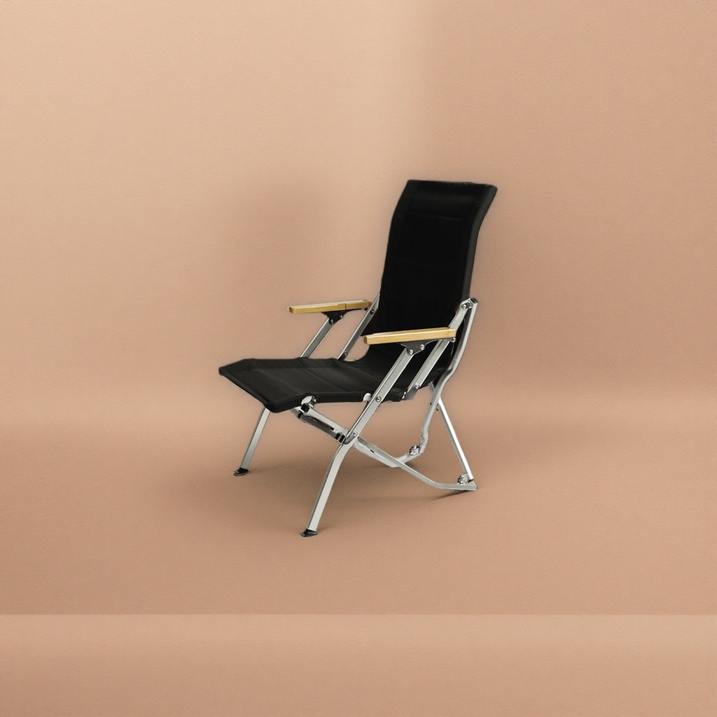 The black folding chair is portable for outdoor use. The small household stool is light, easy to store, load-bearing and durable