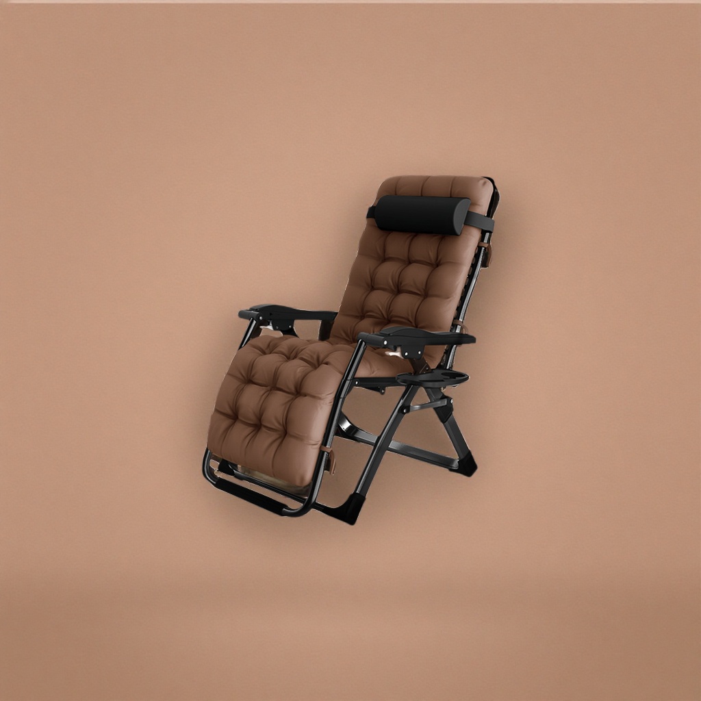 Brown down cushion lounge chair, a comfortable soft-padded sofa chair for home use details Picture