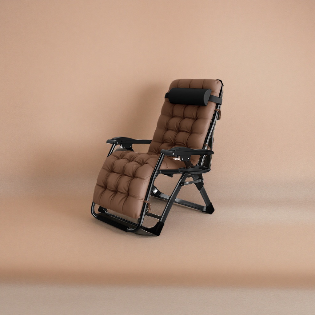 Brown down cushion lounge chair, a comfortable soft-padded sofa chair for home use Application Scenario