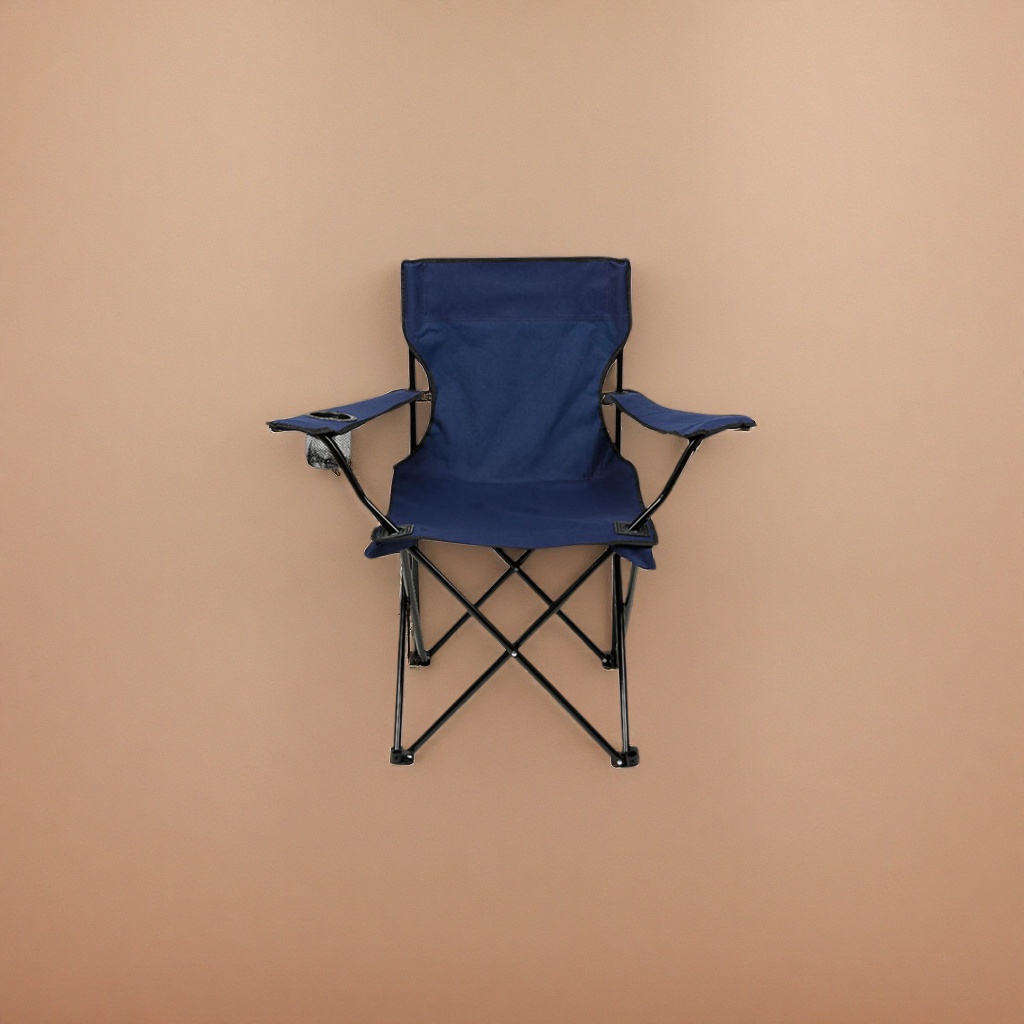 Dark blue folding chair, portable and lightweight outdoor camping chair for home use Application Scenario