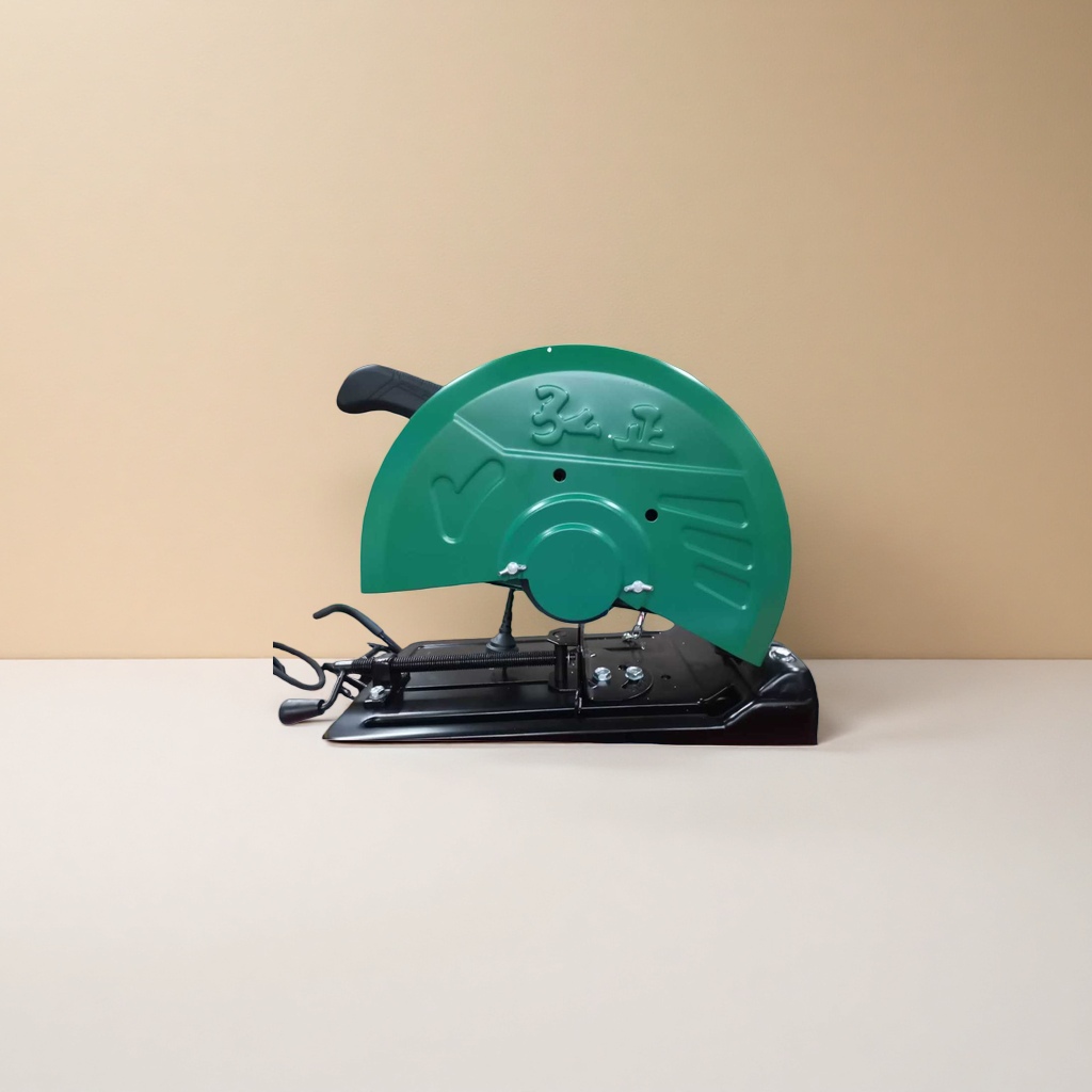 The green protective cover cutting machine is a universal cutting tool for metal and wood with safety protection Specification image