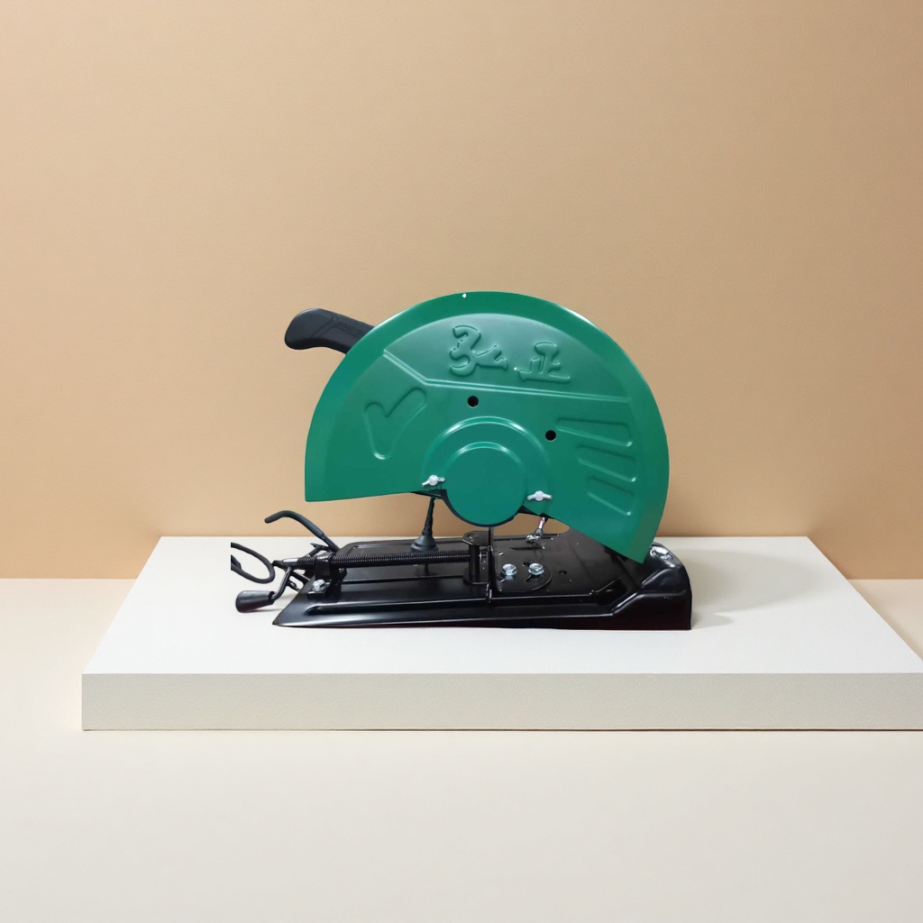 The green protective cover cutting machine is a universal cutting tool for metal and wood with safety protection