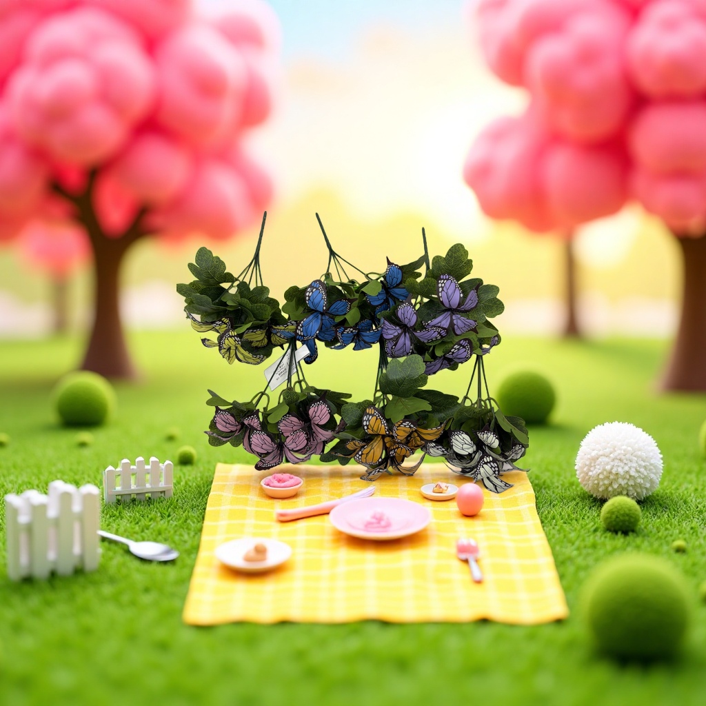 فراشة ملونة تزين أزهار مزخرفة بأقواس زهار مزخرفة بحفل زفاف details Picture