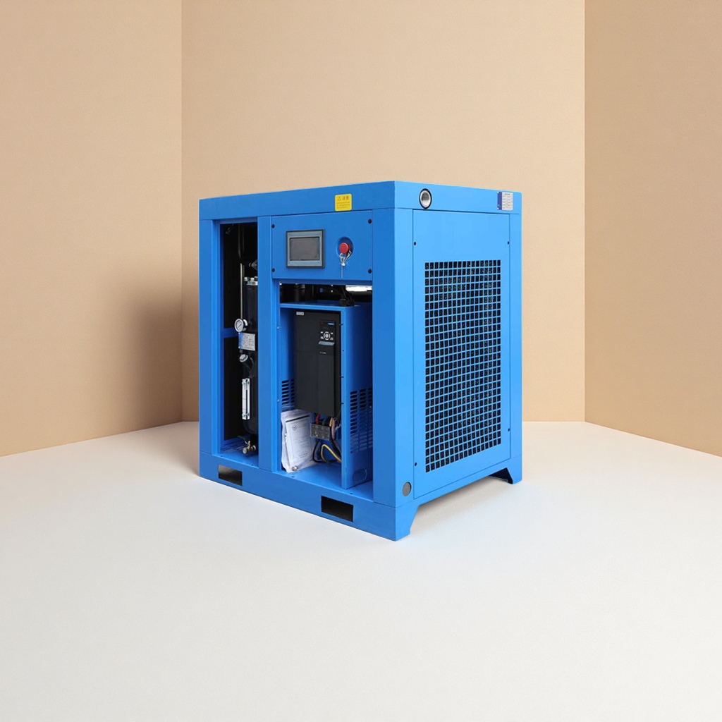 蓝色工业空气压缩机 静音节能稳定耐用大流量单相220V