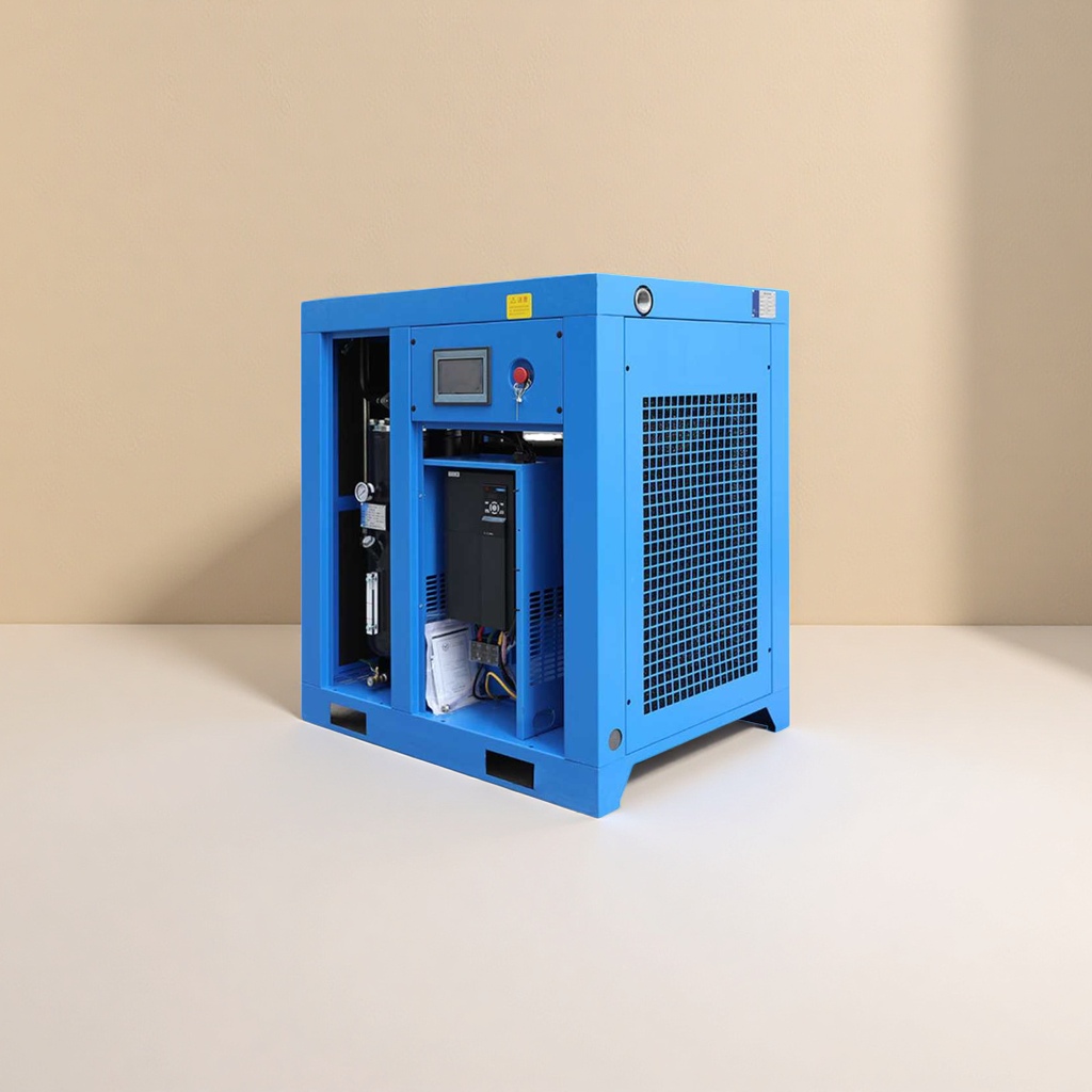 The blue industrial air compressor is silent, energy-saving, stable, durable, and has a large flow rate of single-phase 220V Specification image