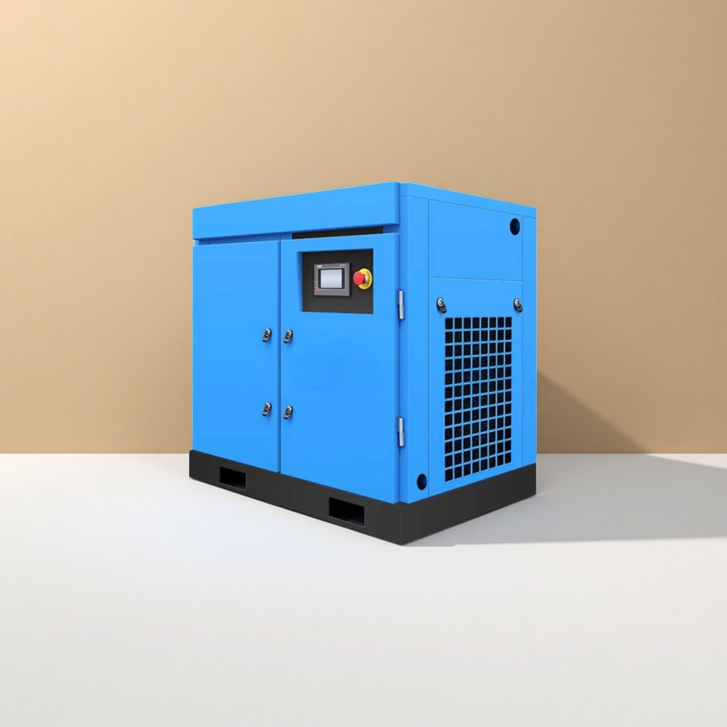 Blue industrial compressor, single-phase 220V 1.5KW high-flow silent air compressor details Picture