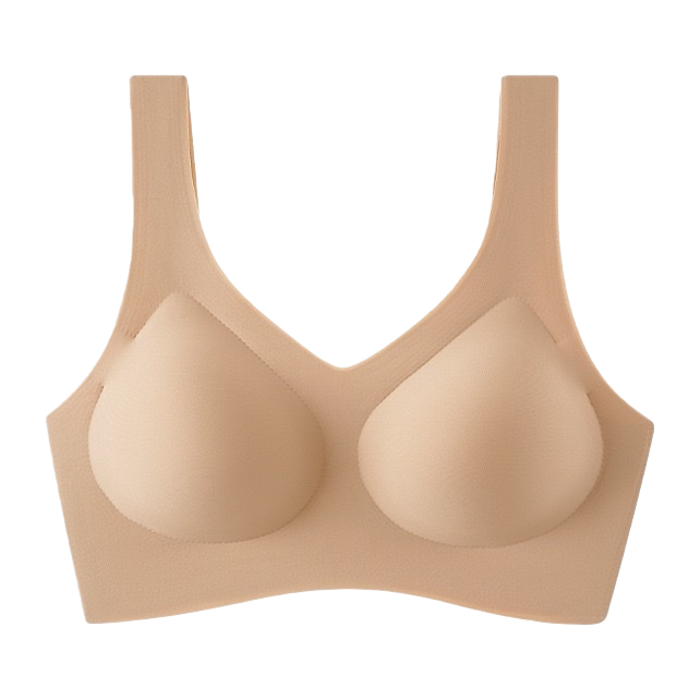 Beige bras without underwire are comfortable, breathable and adjustable women's underwear Item Picture