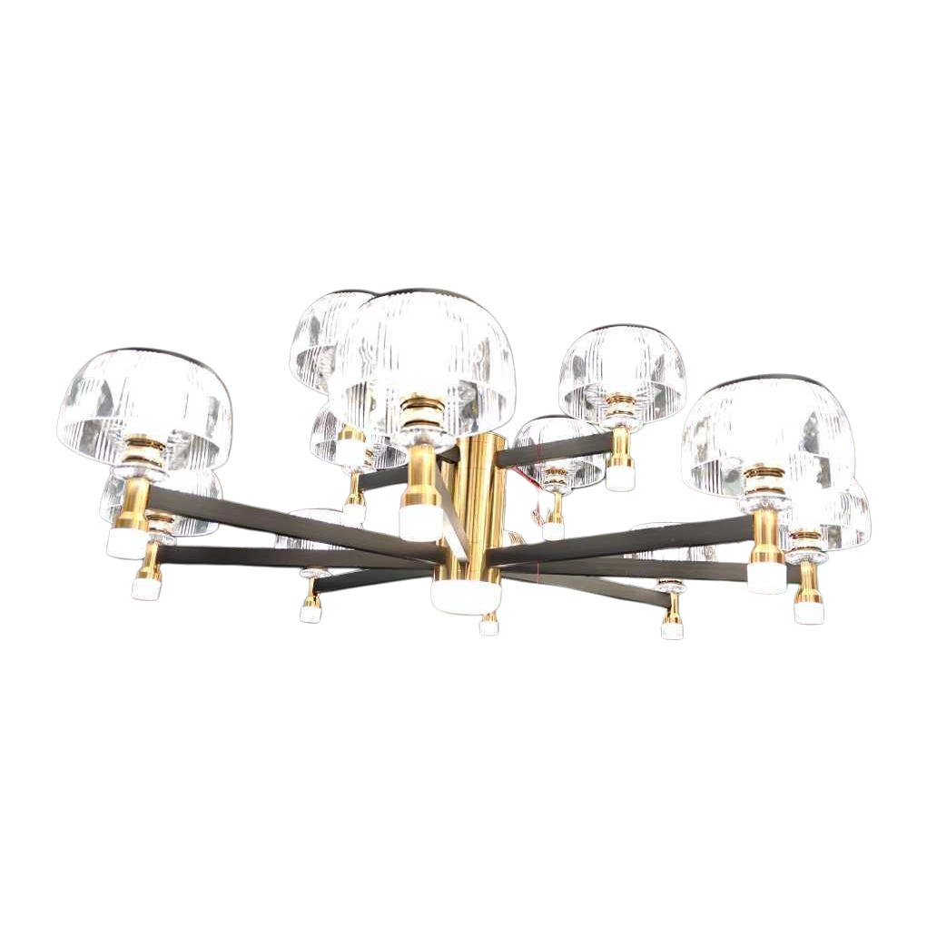 The golden lamp stand crystal chandelier is a modern and simple main light for the living room and bedroom in a Nordic style Item Picture