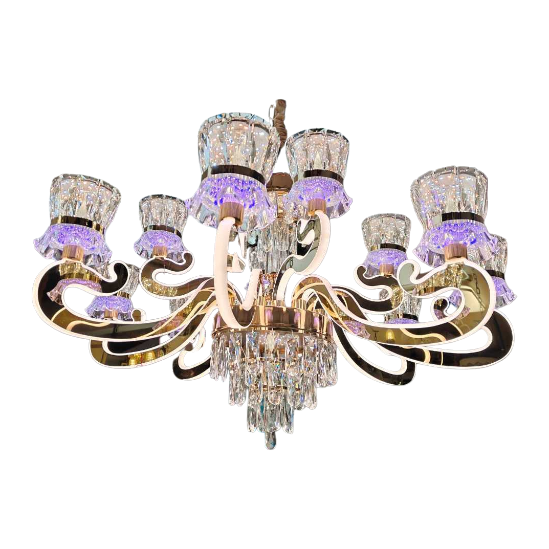 Nordic minimalist crystal chandelier, main light for the living room, bedroom and dining room, modern and light luxury style Item Picture