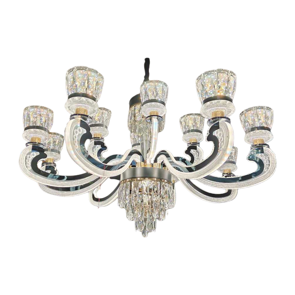 Crystal chandelier, modern and simple ceiling lamp for living room and bedroom, Nordic style LED light source Item Picture