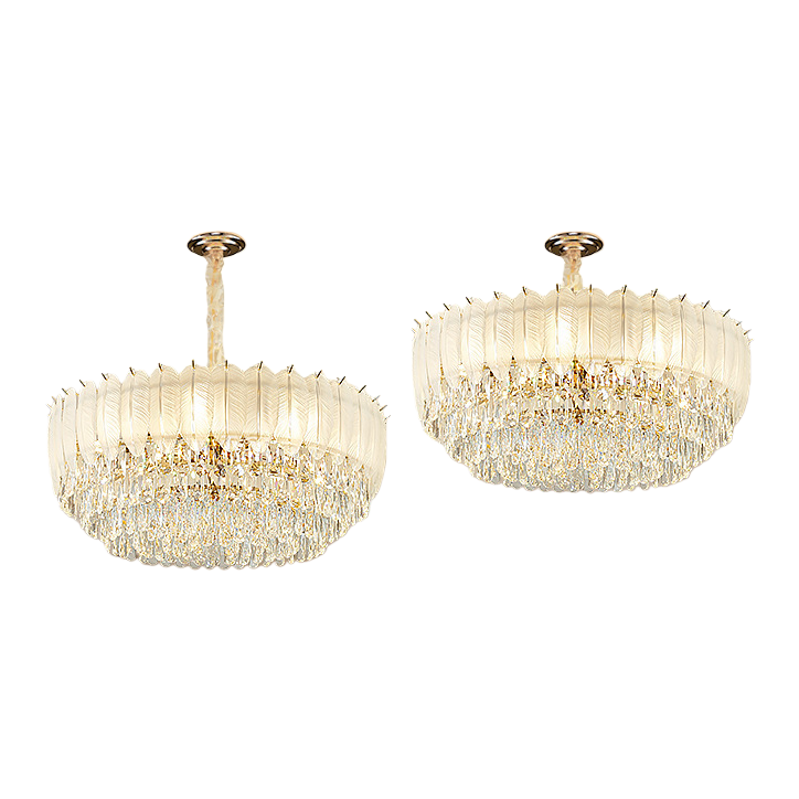 Golden crystal chandelier, main light for the living room and bedroom, Nordic simple modern light luxury ceiling light Item Picture