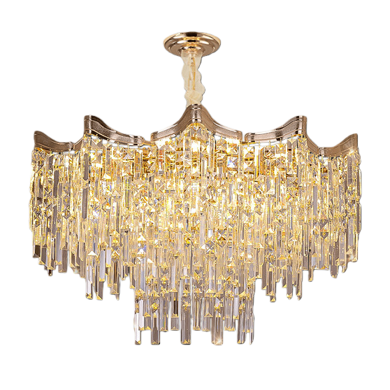 Golden crystal chandelier, ceiling lamp for living room and bedroom, Nordic simple modern light luxury style Item Picture