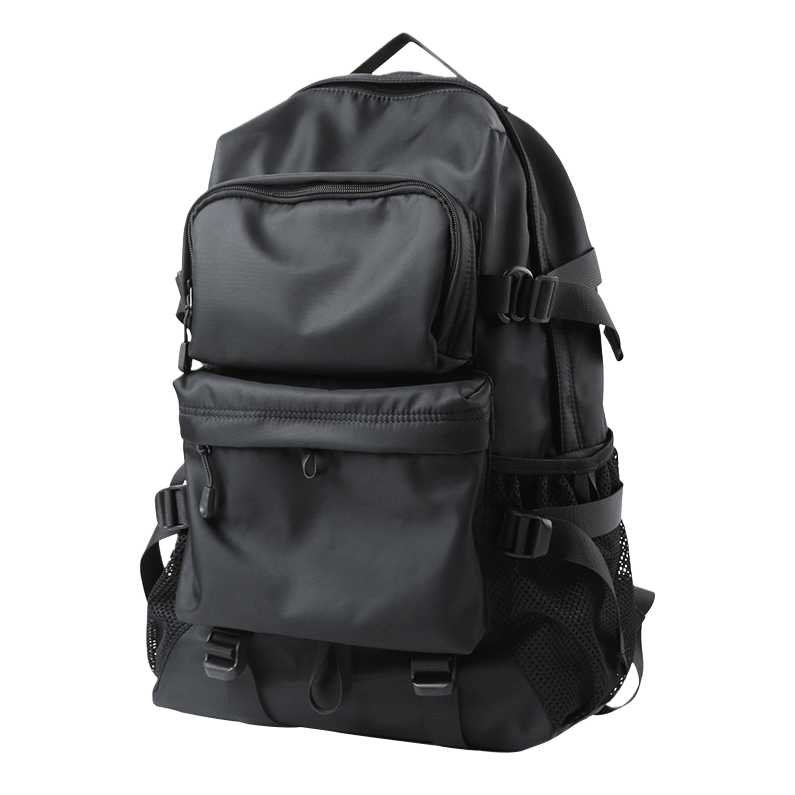 Black backpack, wear-resistant nylon commuter student travel backpack Item Picture