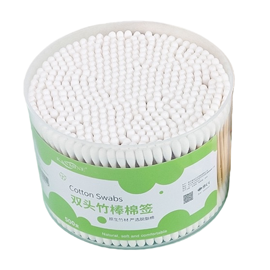 白色棉签罐+棉签白底实物图