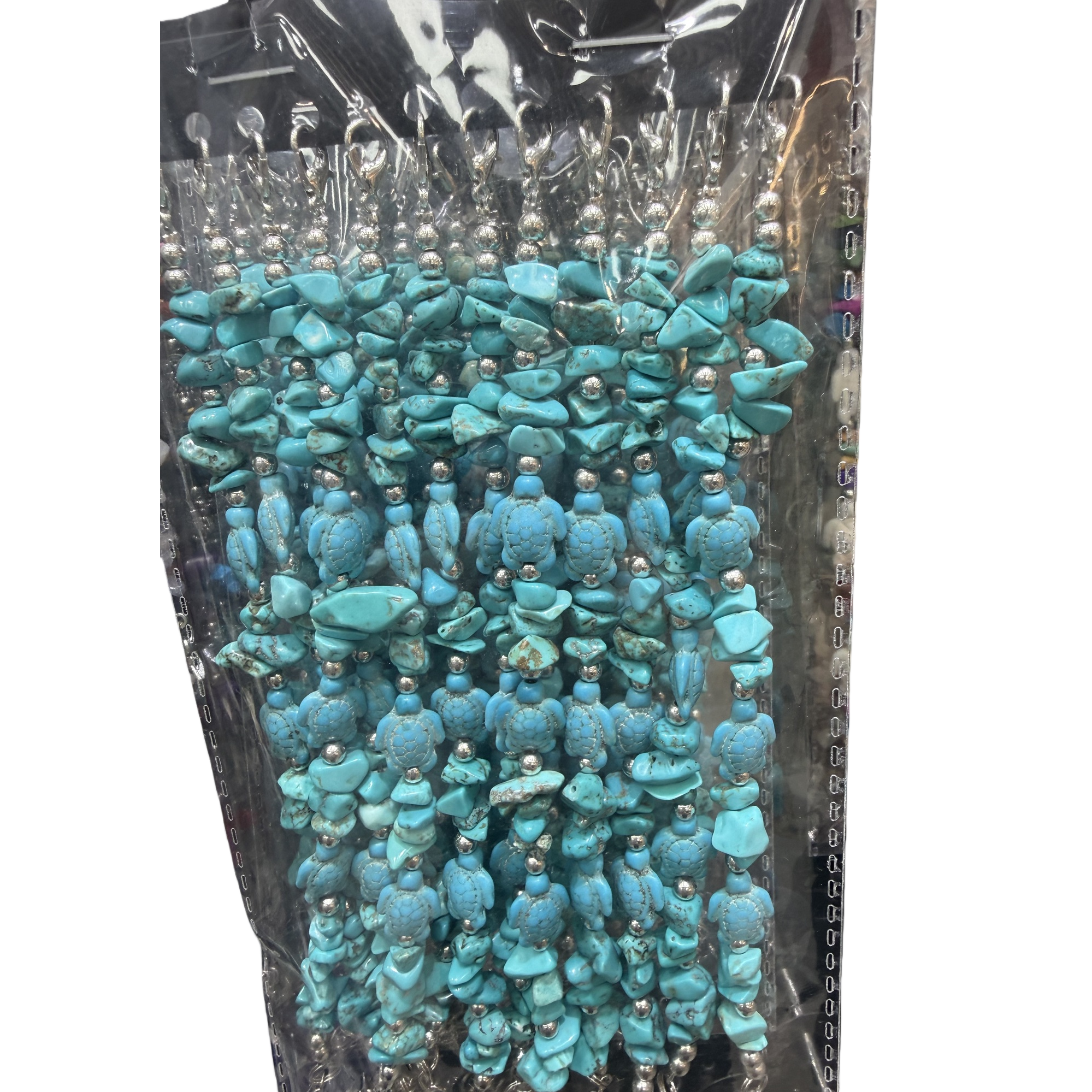 蓝色海龟造型珠串饰品 手链项链两用天然石珠手工编织国潮 Item Picture