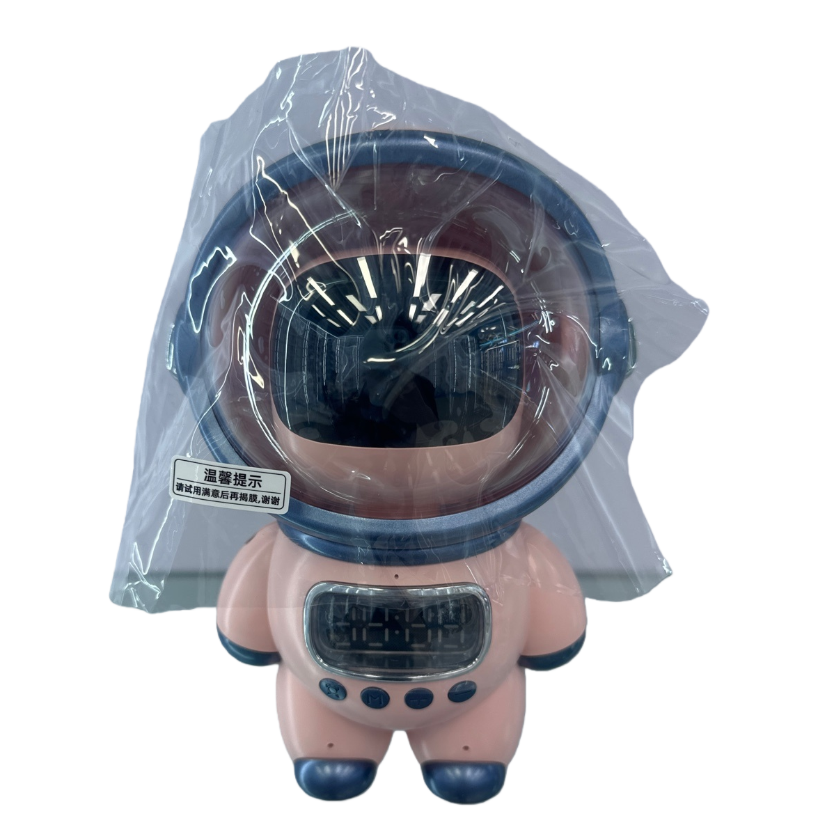 Pink astronaut shaped electronic alarm clock, silent LED display screen, creative bedside decoration for the bedroom Item Picture