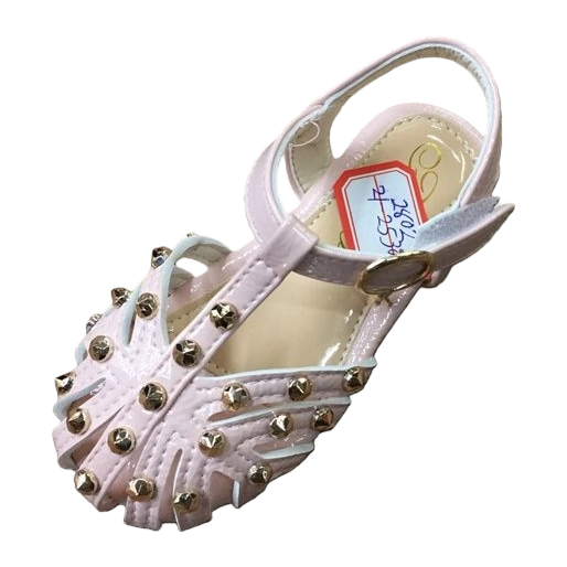 粉色铆钉装饰凉鞋 女款夏季透气休闲平底 sandals