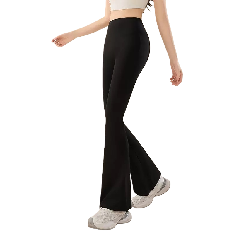 Black flared pants for high-waisted women, slimming and shaping, the same style as models Item Picture