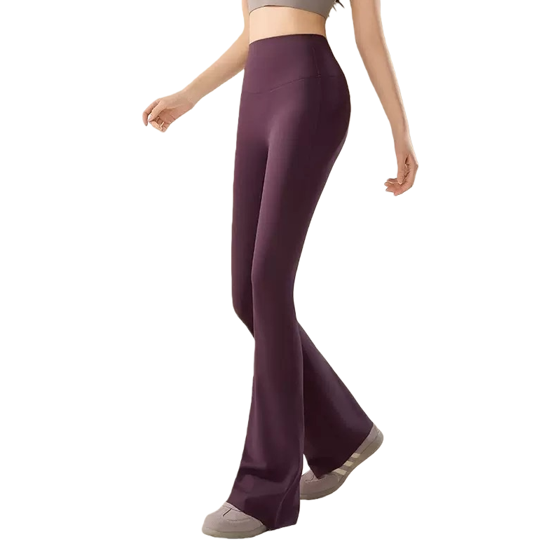Purple high-waisted flared pants make one look slimmer and flatter the lines of the legs and lower body Item Picture