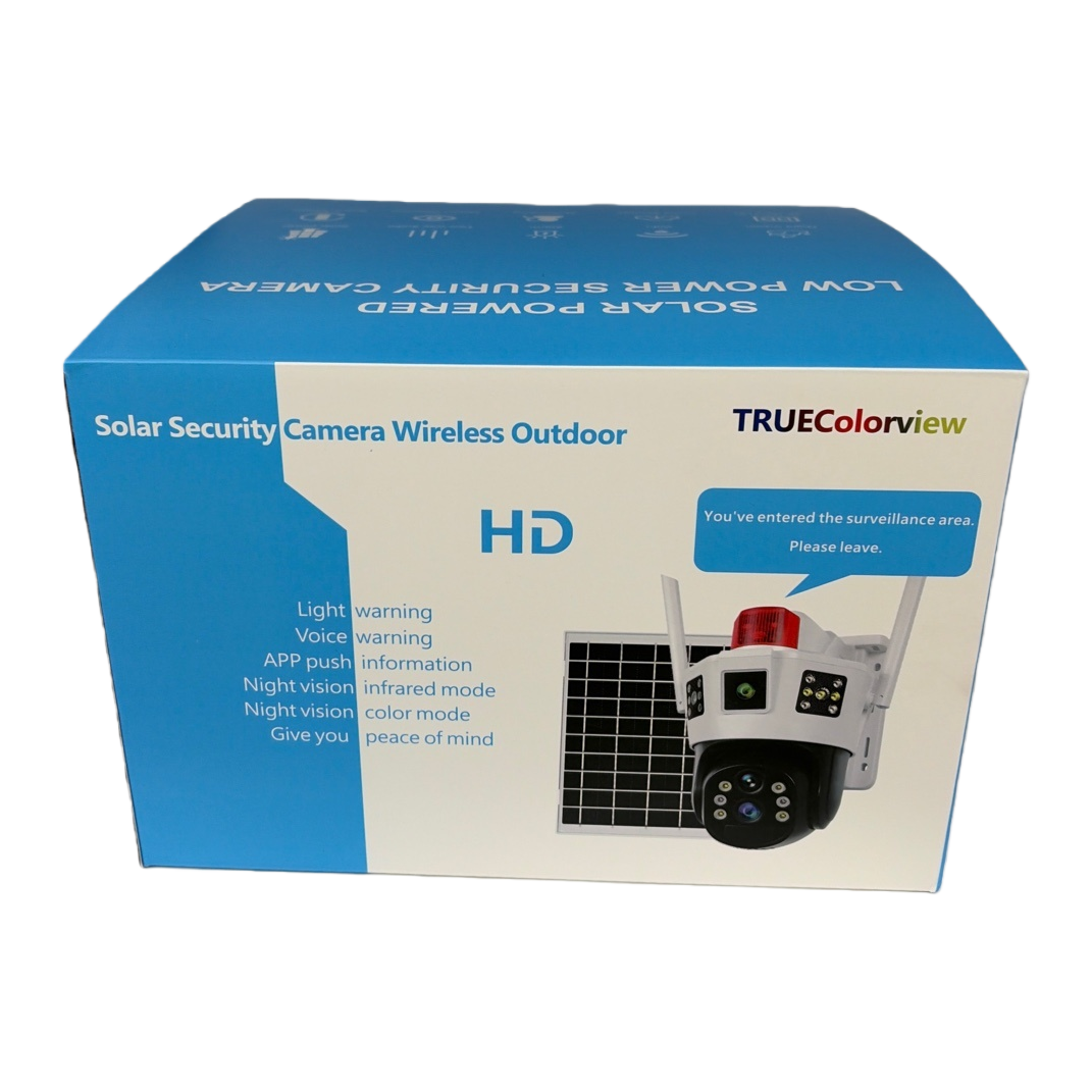 Blue packaging box solar security camera, outdoor waterproof night vision wireless monitoring Item Picture