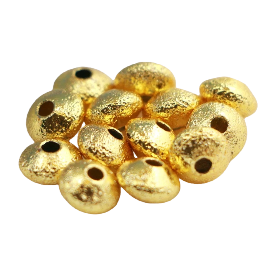 DIY handcrafted jewelry accessories with golden textured beads Item Picture