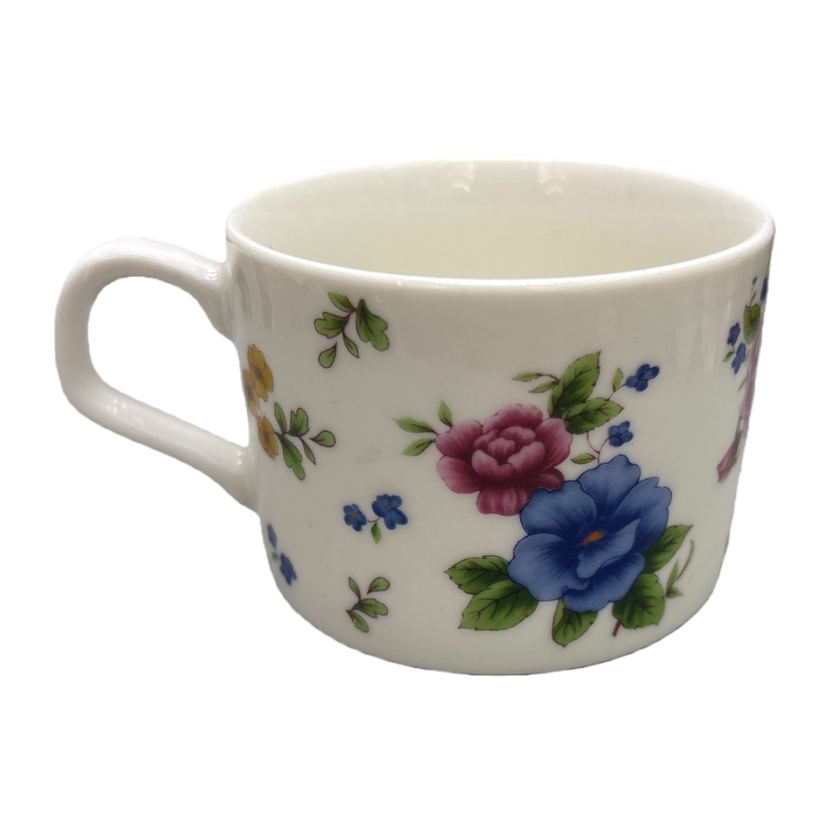 White floral patterned ceramic cups, simple household tea cups, coffee cups and water cups Item Picture