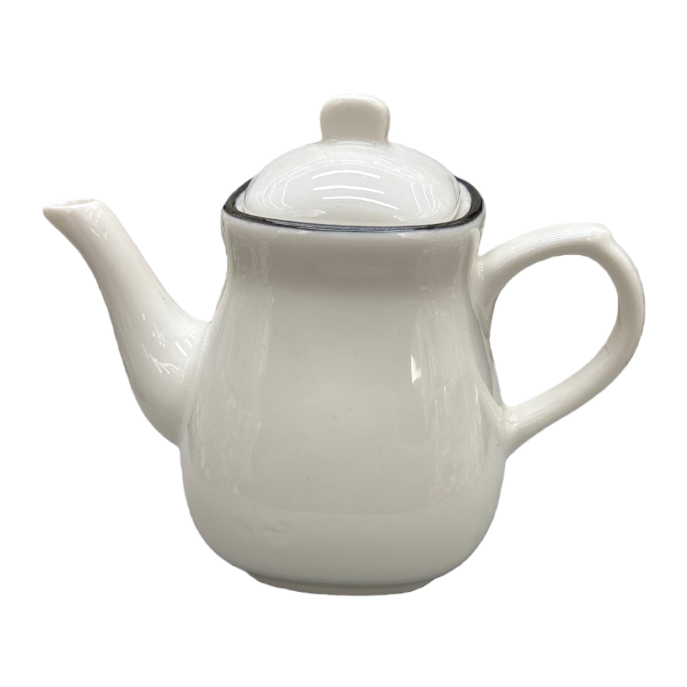 White ceramic teapot, household brewing teapot, heat-resistant glazed hand-painted simple tea set Item Picture