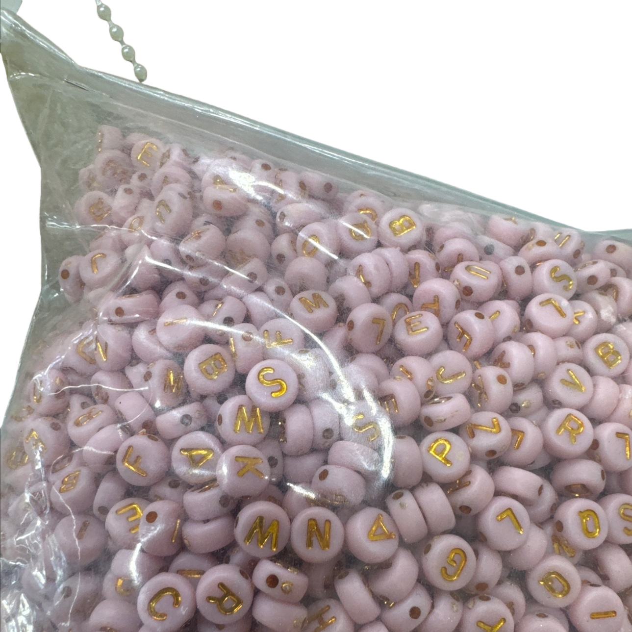 Pink letter beads, DIY handmade jewelry accessories, creative beading materials Item Picture