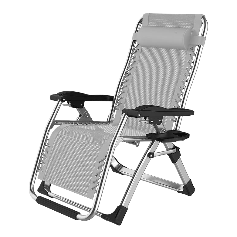 Grey mesh fabric outdoor lounge chair with adjustable backrest and leisure chair Item Picture