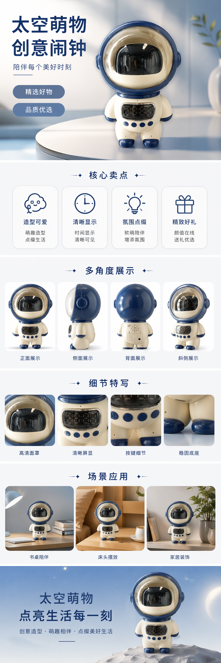 蓝白宇航员造型AI机器人 pic 1