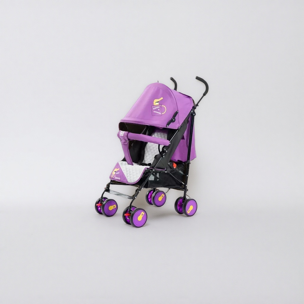 The purple baby stroller is a lightweight, foldable and multi-functional safety belt that can be used for both sitting and lying details Picture