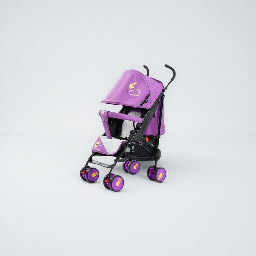 The purple baby stroller is a lightweight, foldable and multi-functional safety belt that can be used for both sitting and lying Application Scenario