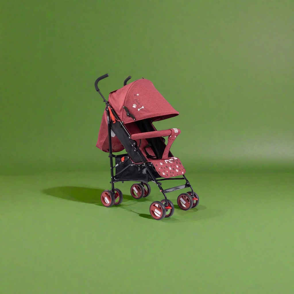 The red baby stroller with an aluminum alloy frame can be folded with one button, suitable for both sunny and rainy days, and offers a high view Specification image