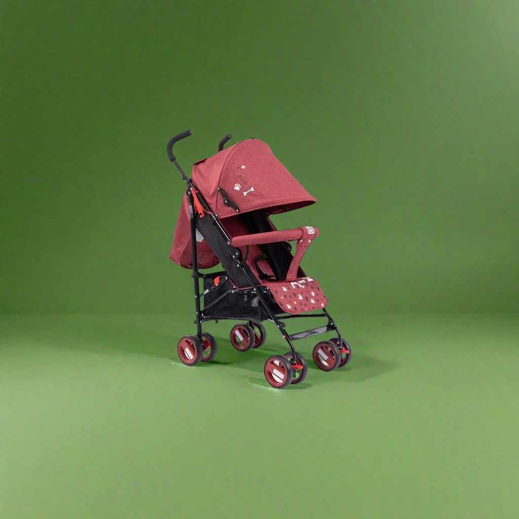 The red baby stroller with an aluminum alloy frame can be folded with one button, suitable for both sunny and rainy days, and offers a high view