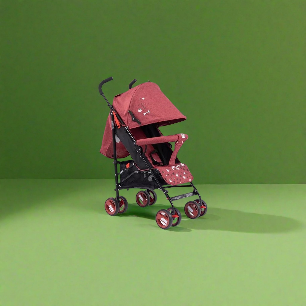 The red baby stroller with an aluminum alloy frame can be folded with one button, suitable for both sunny and rainy days, and offers a high view Application Scenario