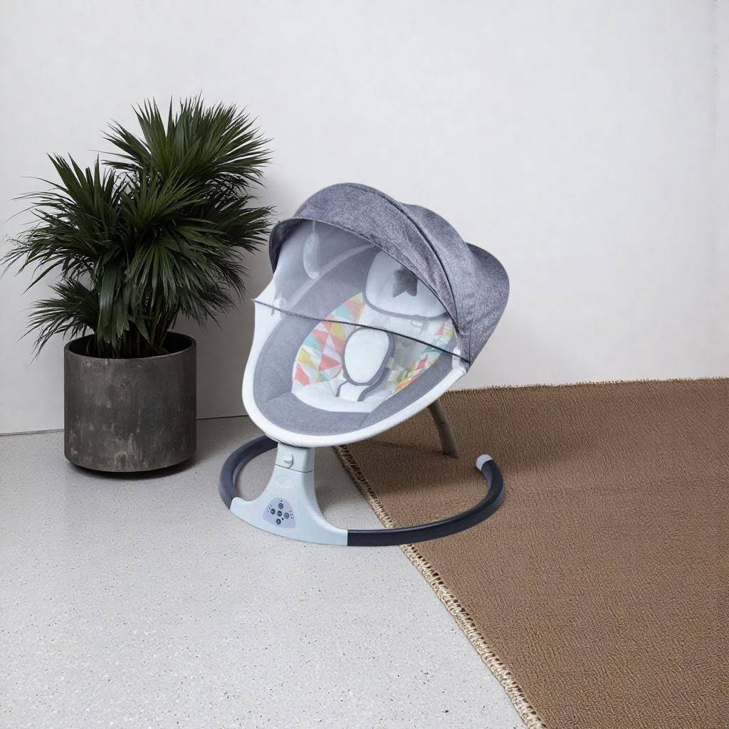 The grey baby rocking chair and baby lounge chair have adjustable swing seats that are safe and stable Application Scenario
