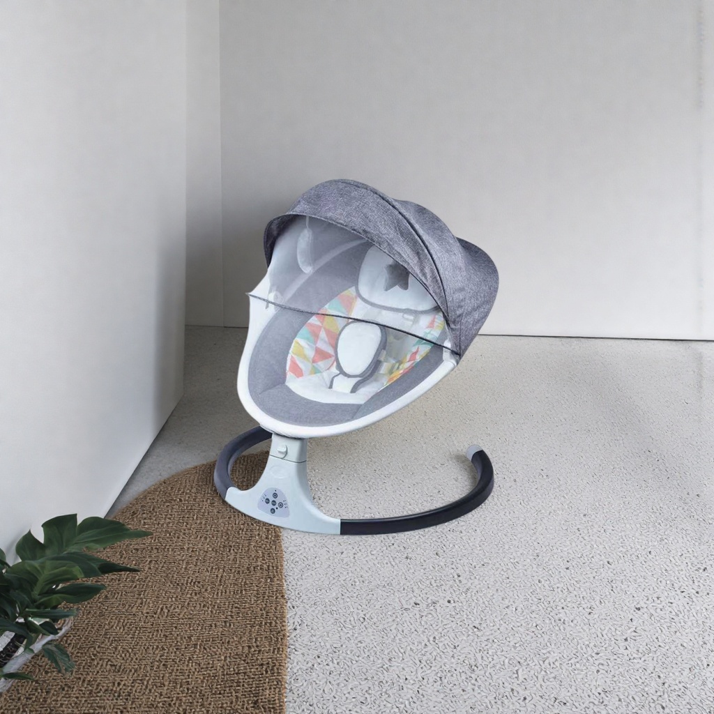 The grey baby rocking chair and baby lounge chair have adjustable swing seats that are safe and stable Specification image