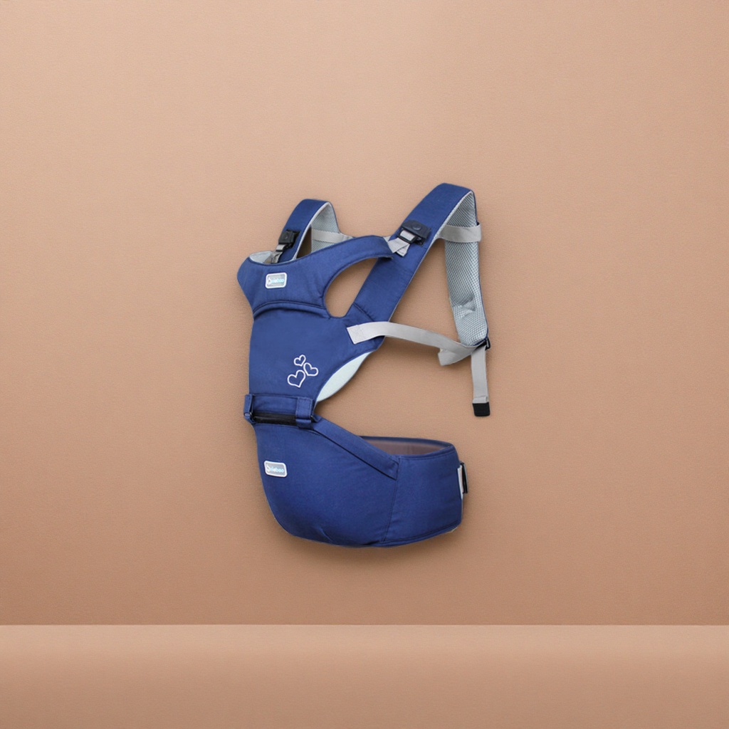 Navy Blue baby carrier, breathable and adjustable multi-functional breastfeeding waist stool for newborns
