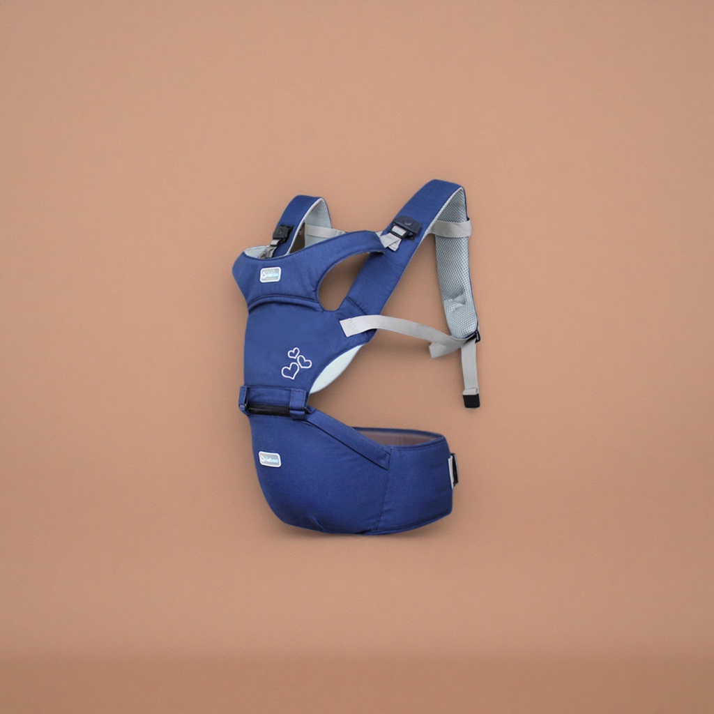 Navy Blue baby carrier, breathable and adjustable multi-functional breastfeeding waist stool for newborns Application Scenario