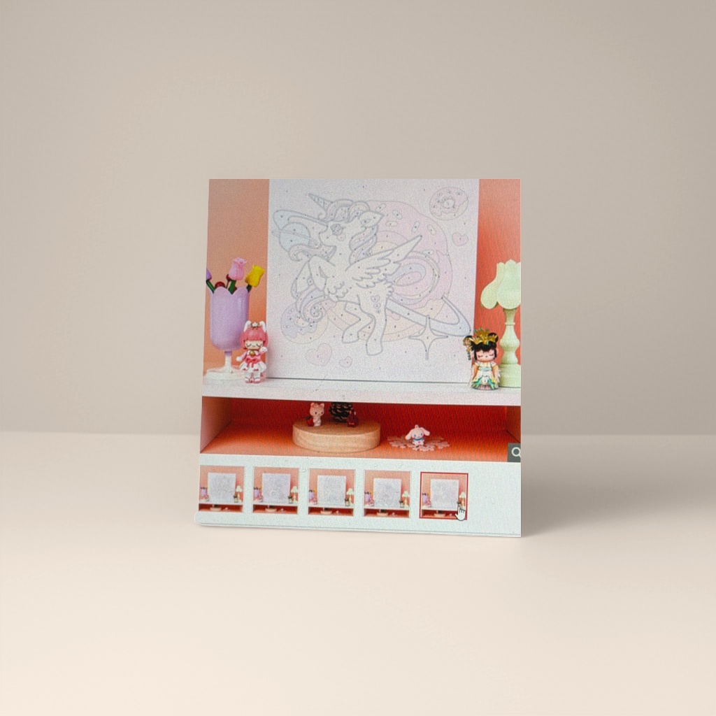 粉色独角兽涂色画册儿童益智填色本创意绘画套装图