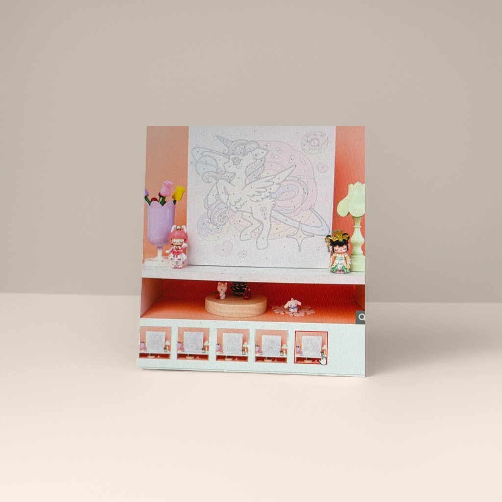 粉色独角兽涂色画+细节图